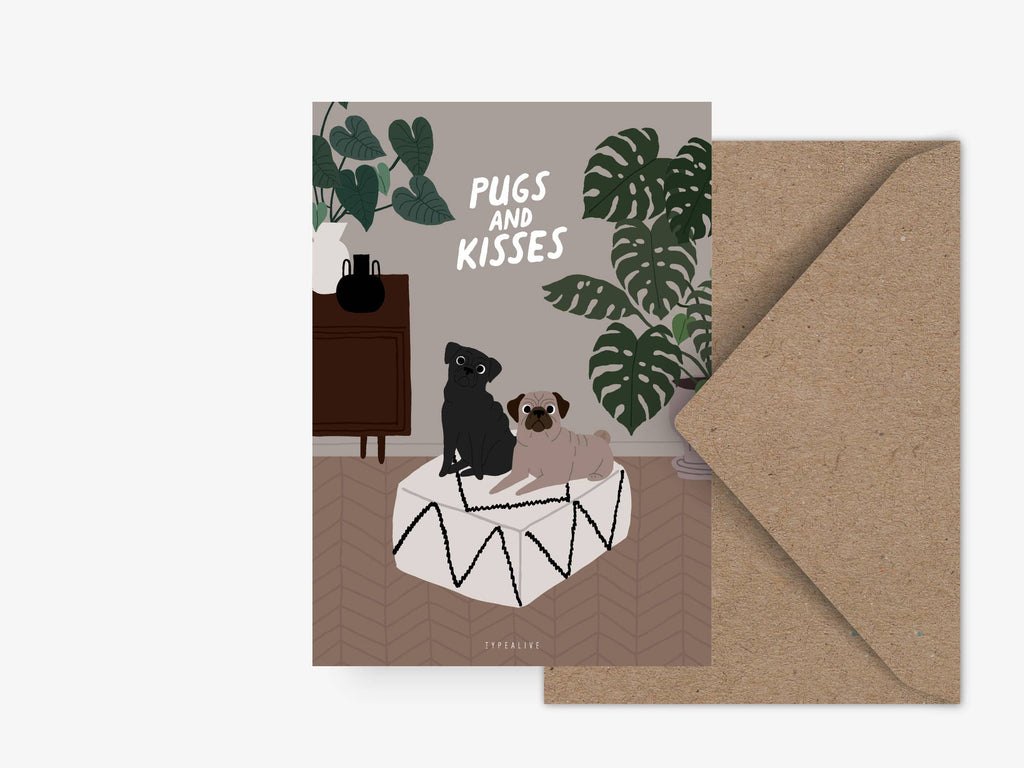 Kort "Pugs And Kisses"