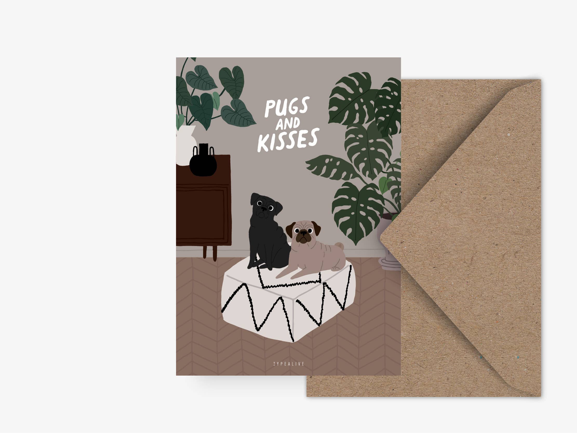 Kort "Pugs And Kisses"
