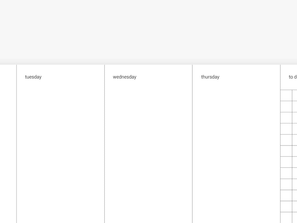 Weekly Desk Planner "Plain"