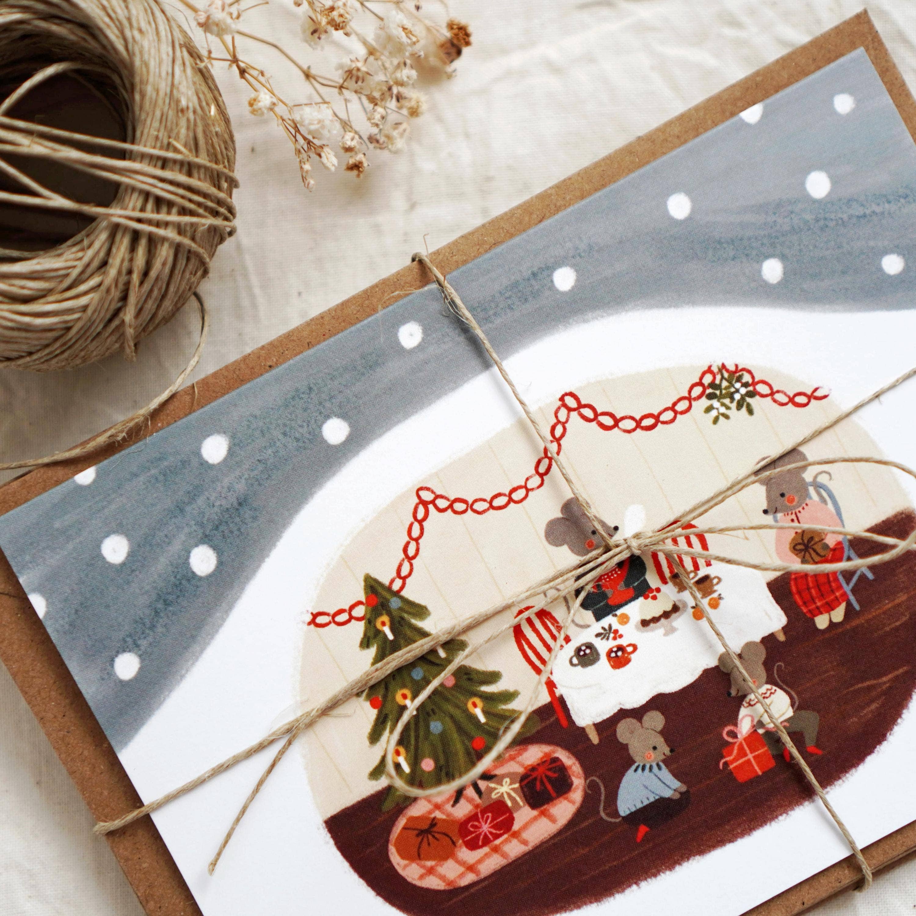 Christmas in the Mouse House | Kort med konvolutt