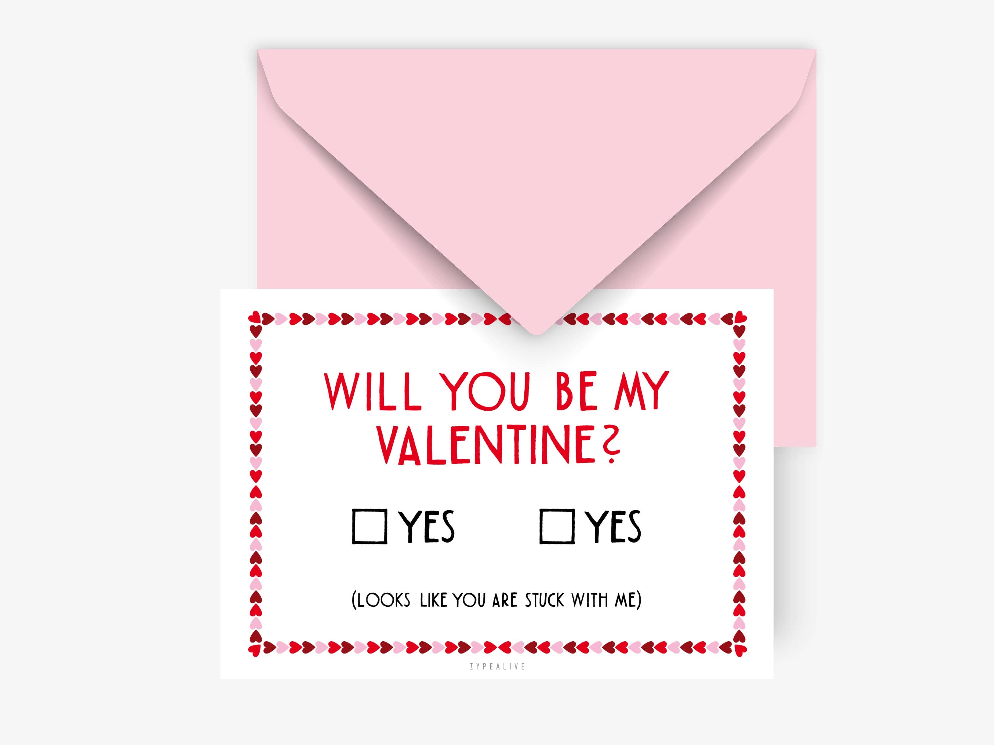 Kort "Will you be my Valentine?"