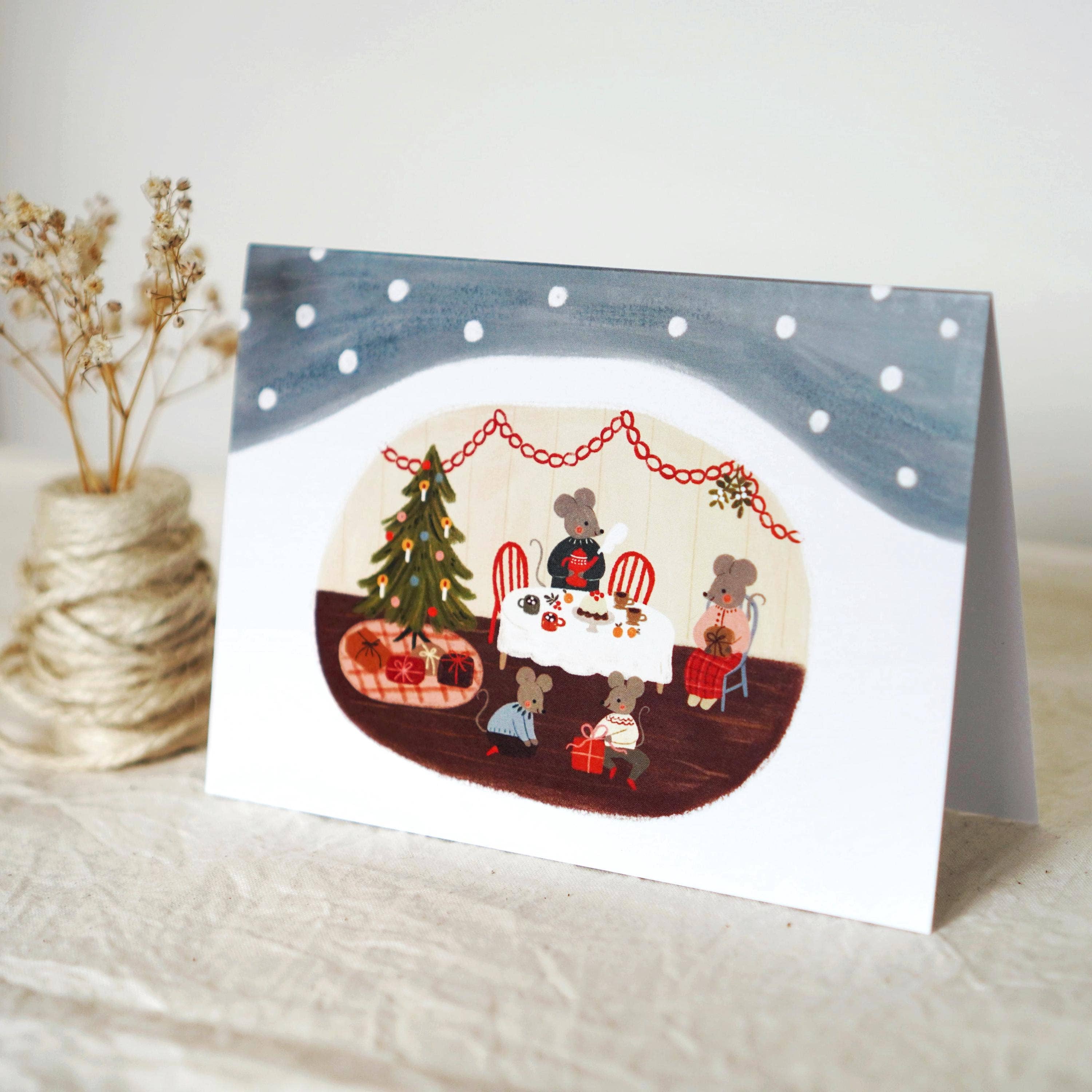 Christmas in the Mouse House | Kort med konvolutt