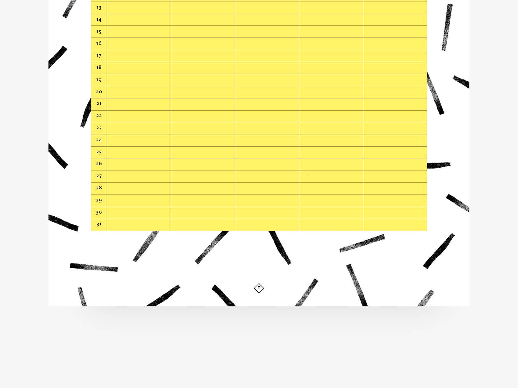Stor familiekalender A3 Black & White