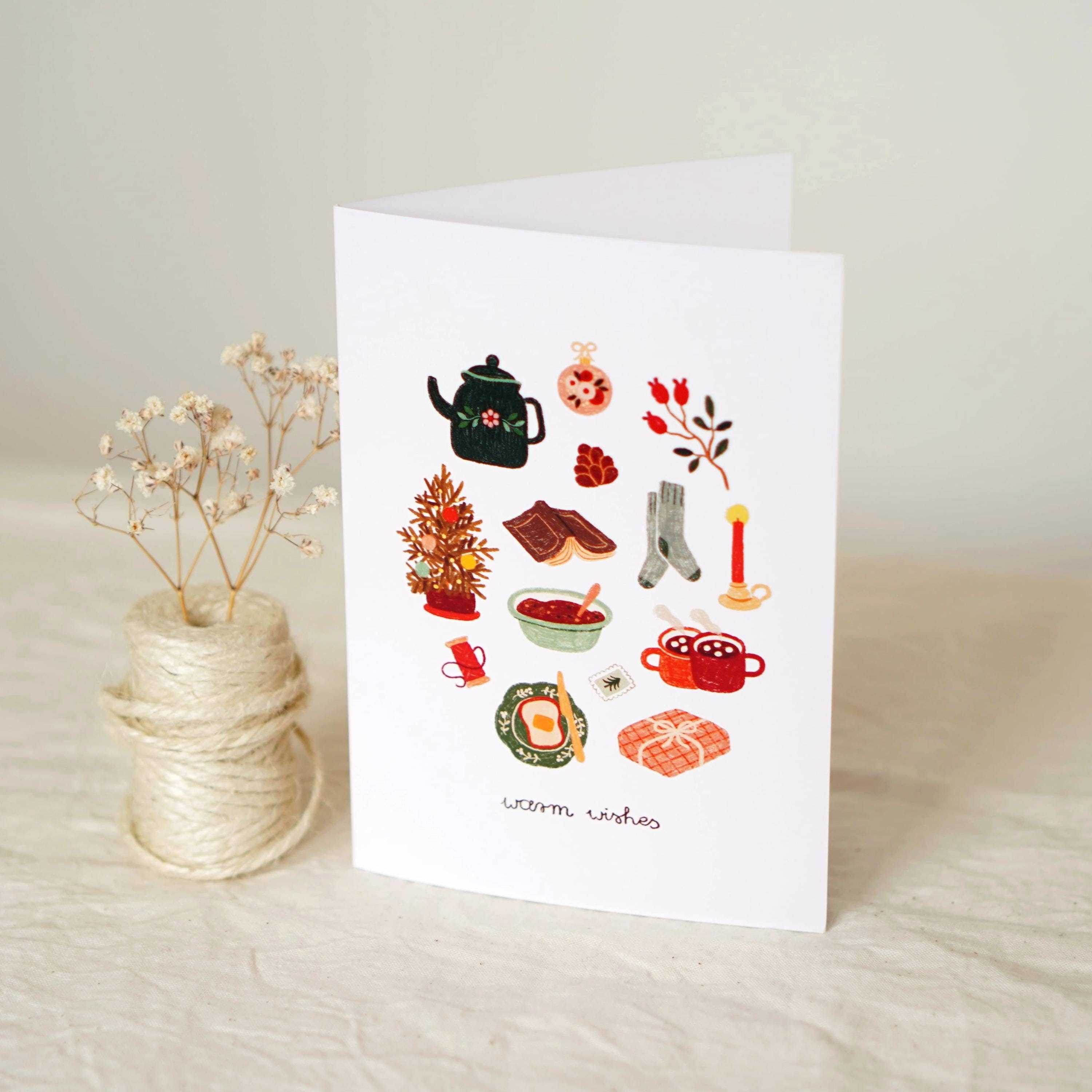 Warm Wishes | Dobbelt kort med konvolutt