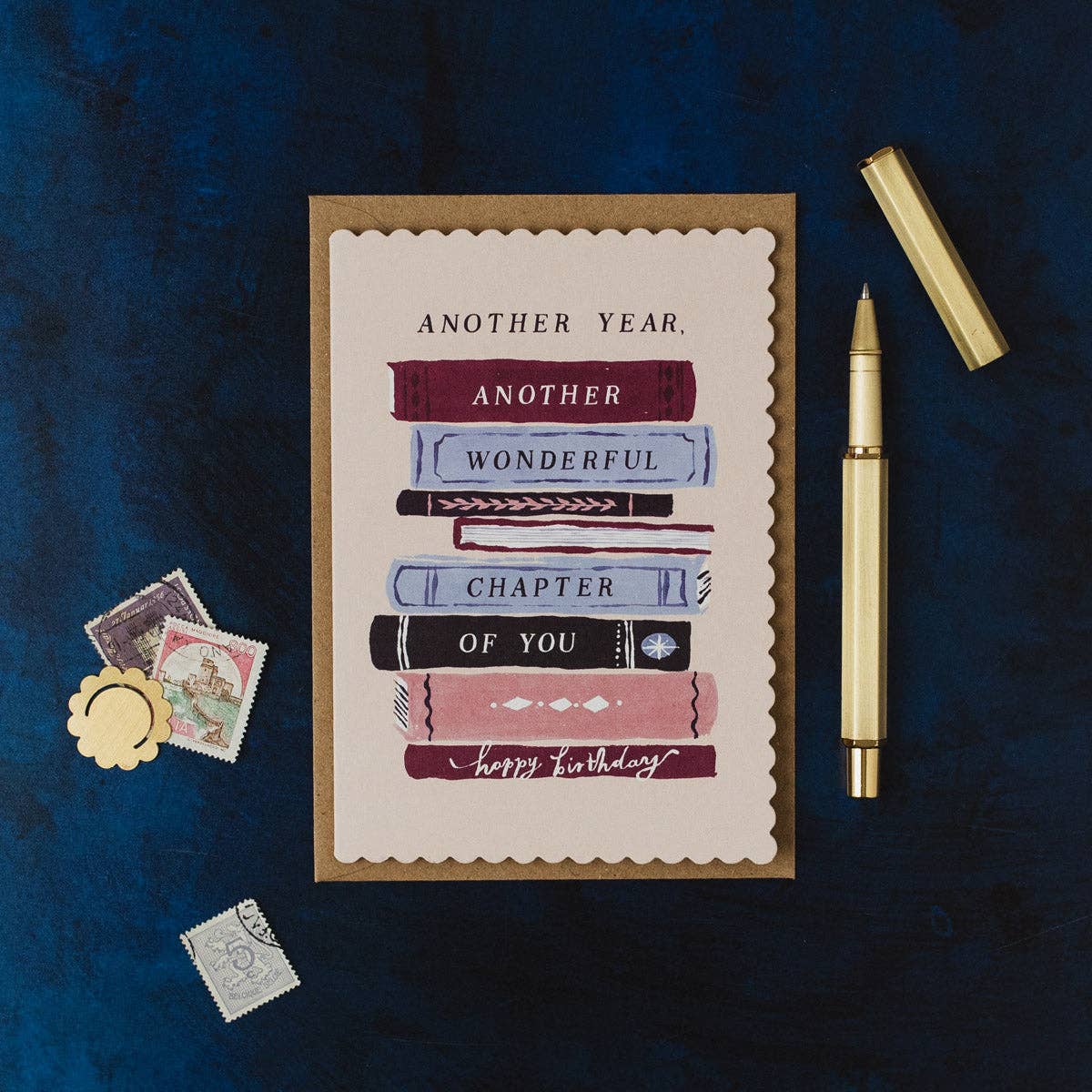 Bookish Birthday | Dobbelt kort med konvolutt