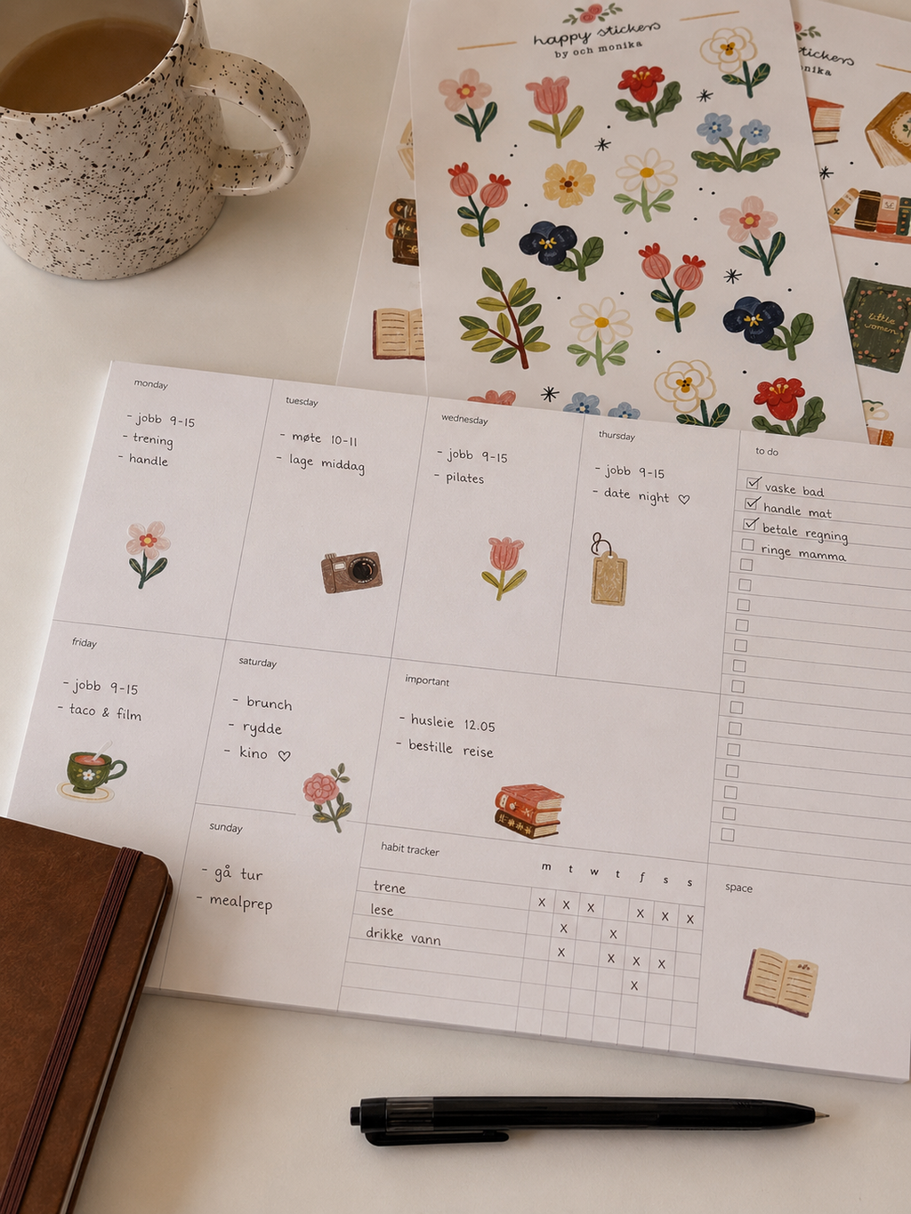 Weekly Desk Planner "Plain"