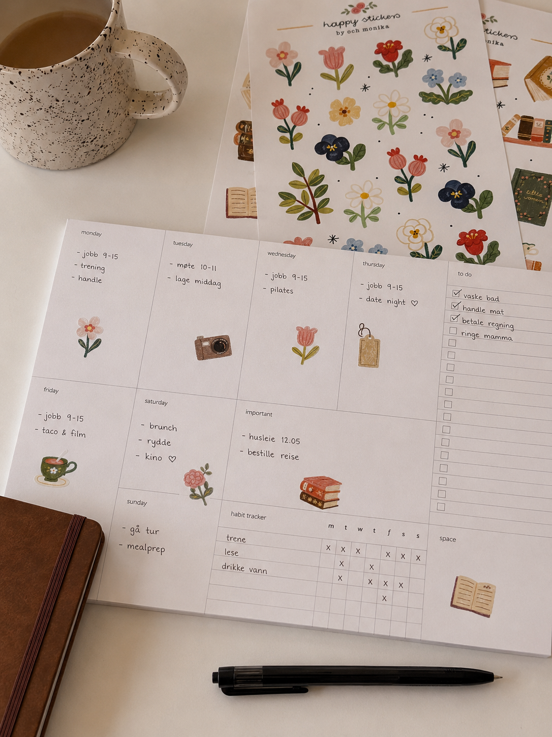 Weekly Desk Planner "Plain"