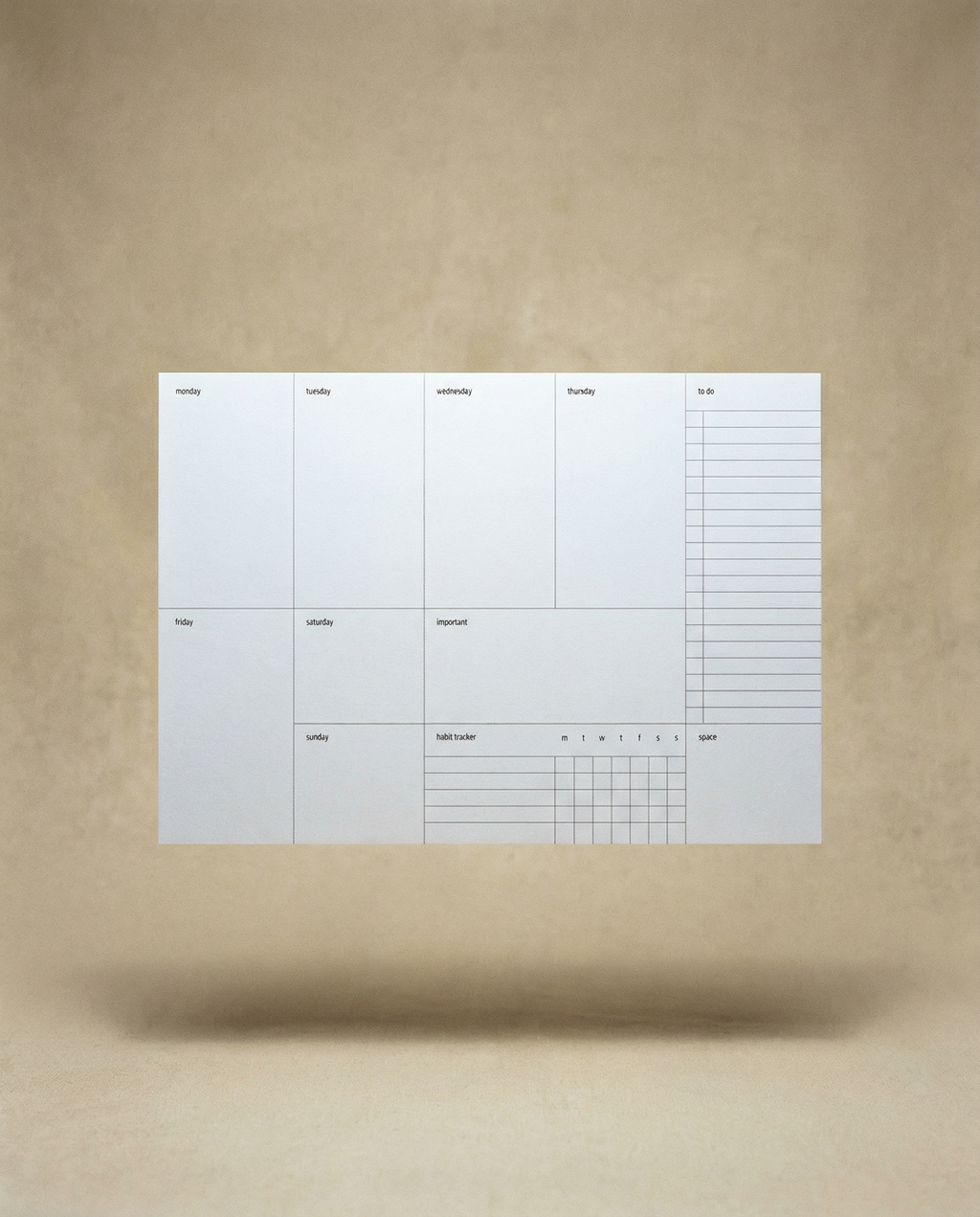 Weekly Desk Planner "Plain"