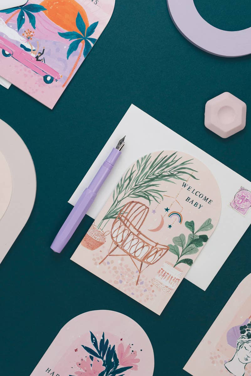 Welcome Baby | Dobbelt kort med konvolutt