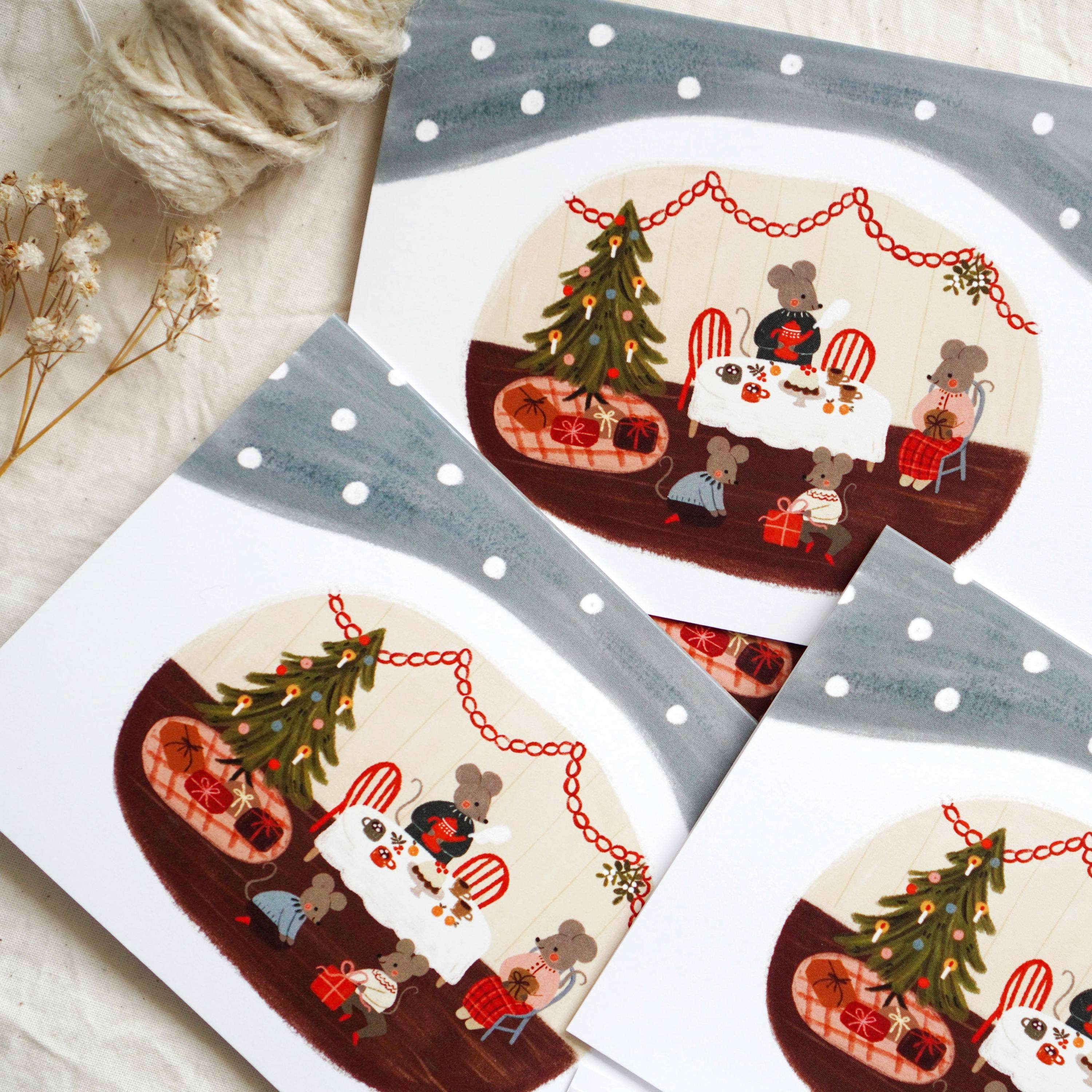 Christmas in the Mouse House | Kort med konvolutt