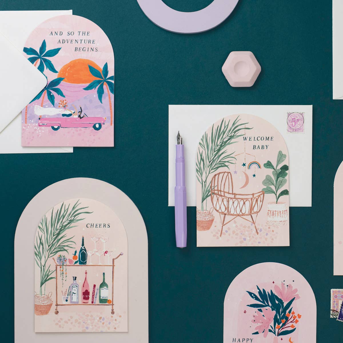 Welcome Baby | Dobbelt kort med konvolutt