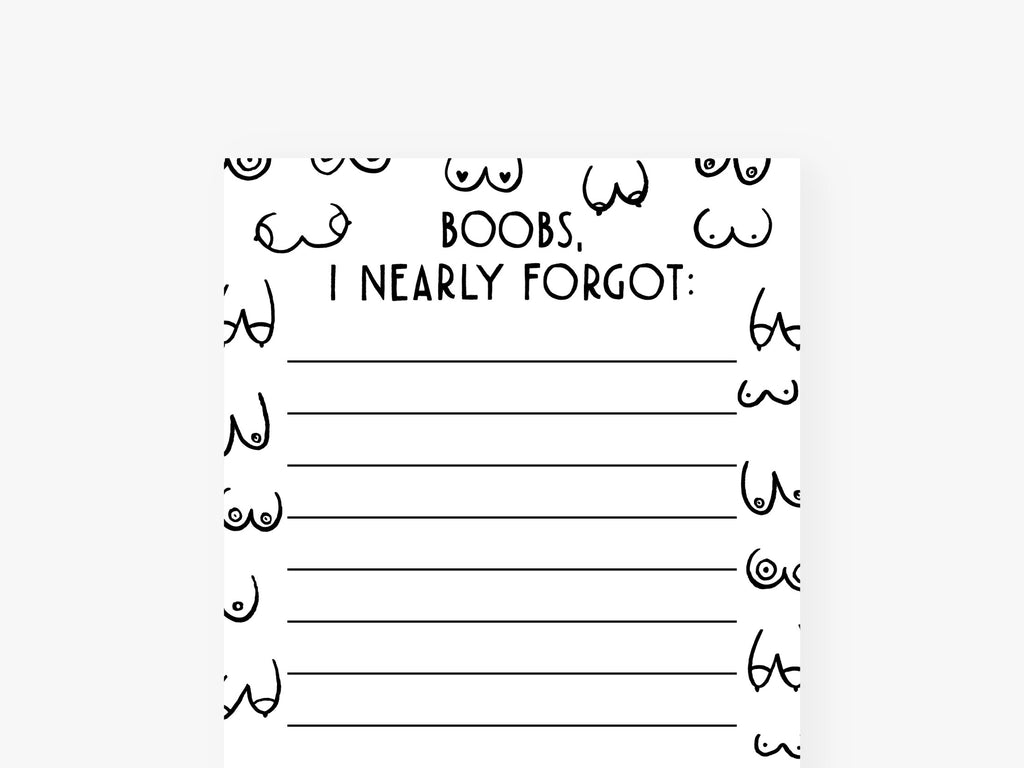 Notepad "Boobs I Nearly Forgot"