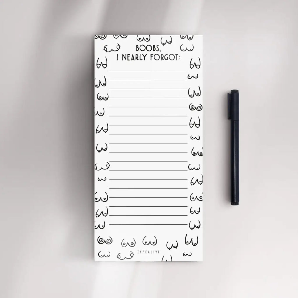 Notepad "Boobs I Nearly Forgot"