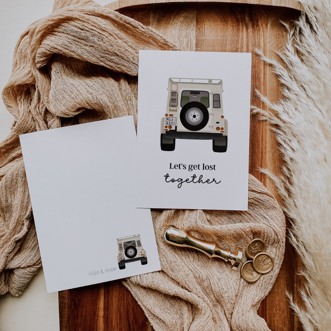 Kort med konvolutt | Let's get lost together