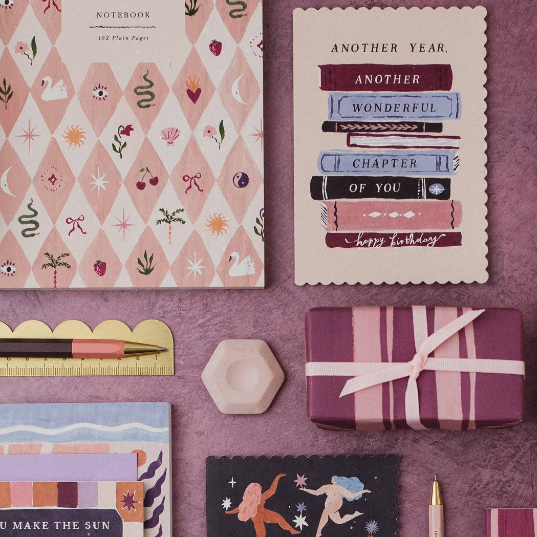 Bookish Birthday | Dobbelt kort med konvolutt