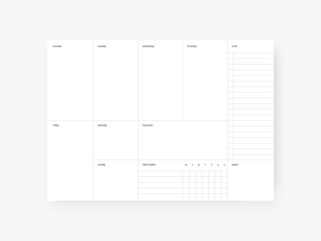Weekly Desk Planner "Plain"