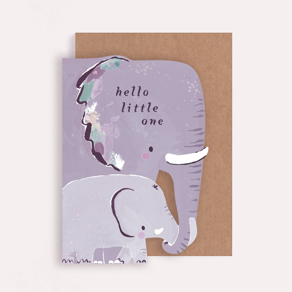 Elephant New Baby | Dobbelt kort med konvolutt